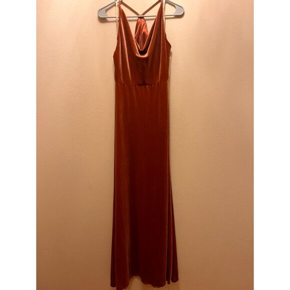 Jenny Yoo Sullivan Dress English Rose Stretch Velvet Gown - NWT Size 8 - Picture 2 of 7